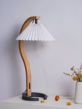WoodFlow - Table Lamp with Natural Curves and Wooden Design