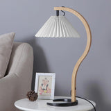 WoodFlow - Table Lamp with Natural Curves and Wooden Design