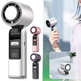 Cooliox Mini hand fan | 100 wind turbines & digital display | Foldable & USB load bar | 4000mAh battery