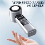Cooliox Mini hand fan | 100 wind turbines & digital display | Foldable & USB load bar | 4000mAh battery