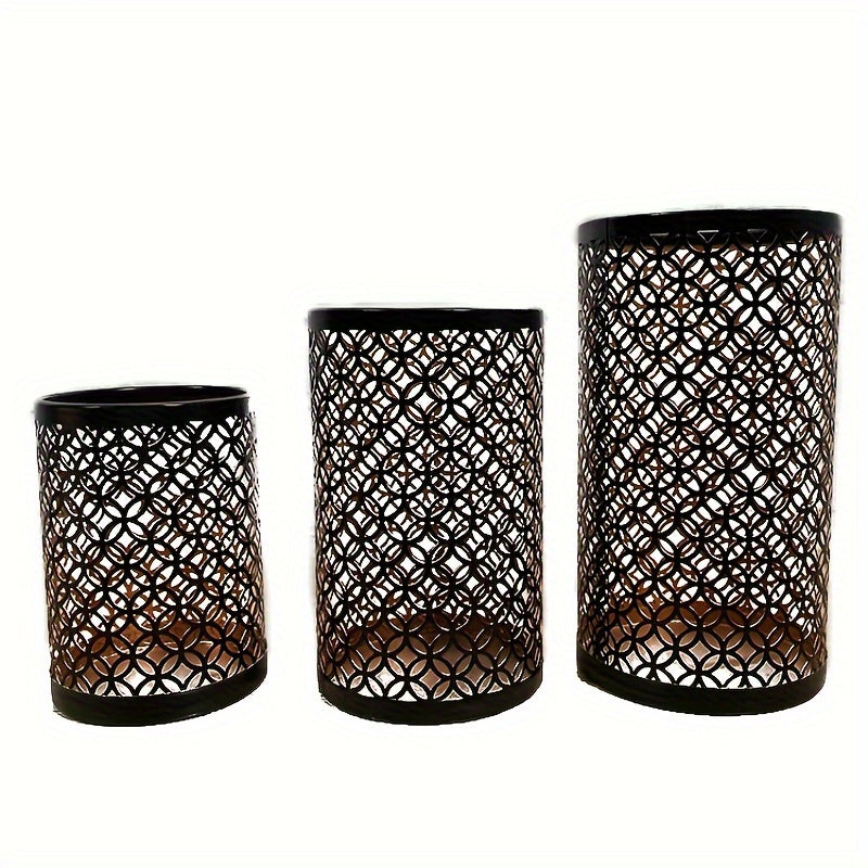 StylishFlame - 3-Piece Iron Candle Holders