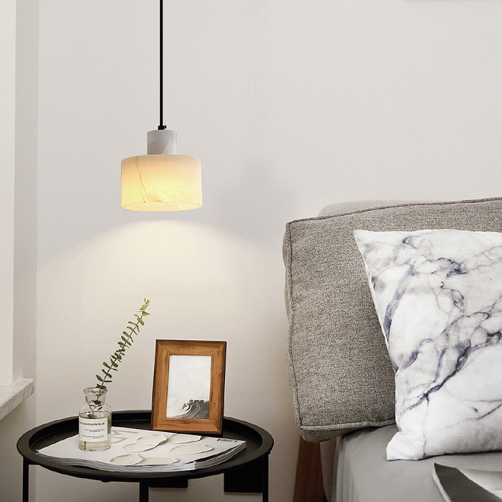 ArcticLuxe – White Marble Hanging Lamp