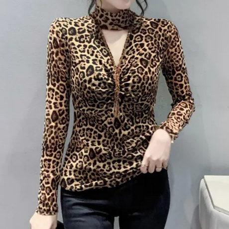 Women's Elegant Leopard Top