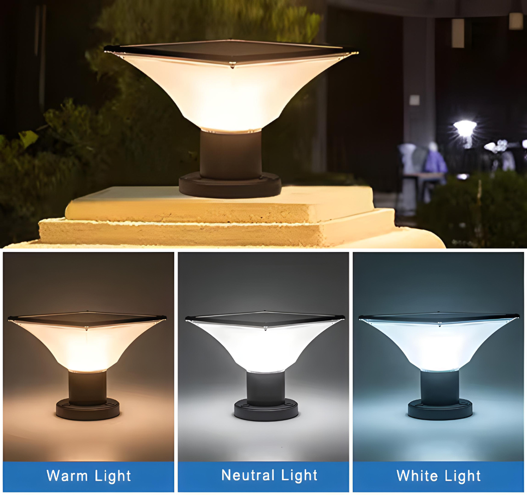 Waterproof Solar Garden Lights - 4000mAh Battery, 3 Light Colors, Outdoor Use