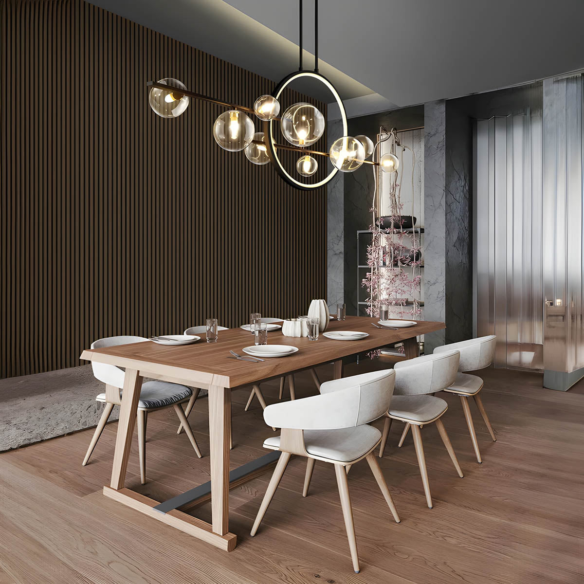 SphereLume – Artistic Glass Chandelier