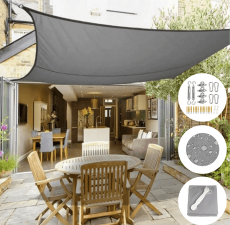 Weather-Resistant Polyester Shade for Balcony and Terrace Protection – Decorative Outdoor Canopy, Multiple Sizes Available