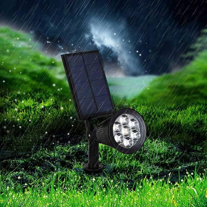 Solar Powered Garden Spotlight - 9 Color LED Solar Spike Lights for Outdoor Security