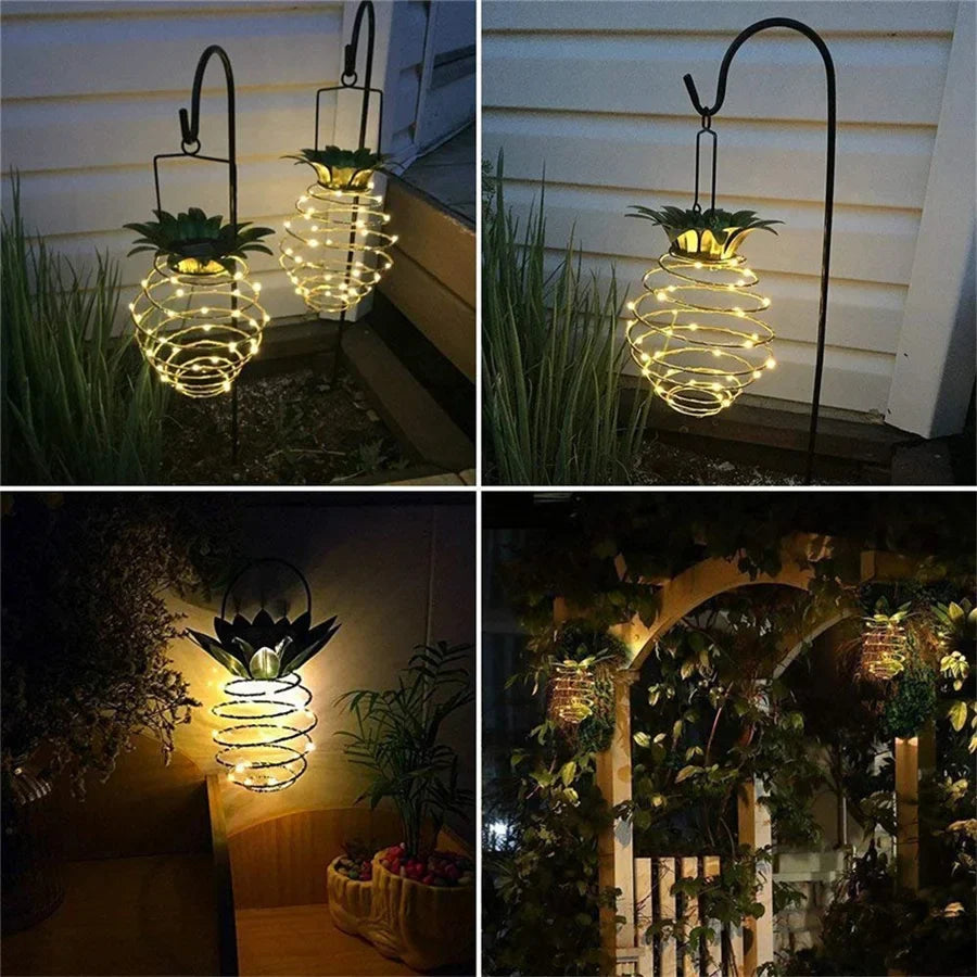 Solar Garden Lights - Waterproof Pineapple Design Outdoor Lamp with Intelligent Control
