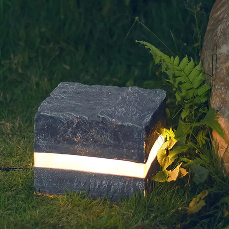 Waterproof Solar Garden Lights - Modern LED Square Stone Outdoor Ground Lights