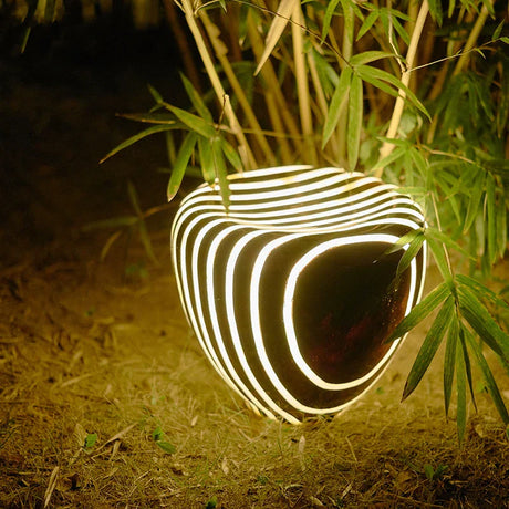 Solar Garden Light - Modern Stone Design, 50,000-Hour Lifespan, Weatherproof Outdoor LED Lights