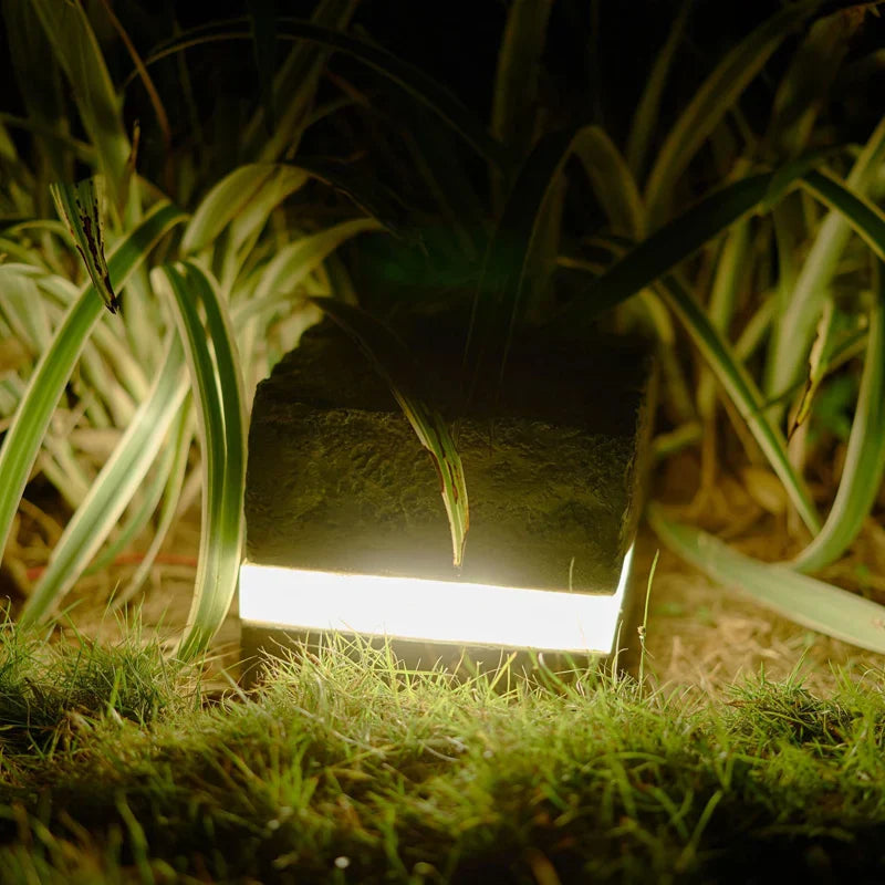 Waterproof Solar Garden Lights - Modern LED Square Stone Outdoor Ground Lights