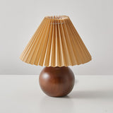 SiennaGlow - Tafel Lamp met Houten en Stoffen Ontwerp