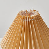 SiennaGlow - Tafel Lamp met Houten en Stoffen Ontwerp