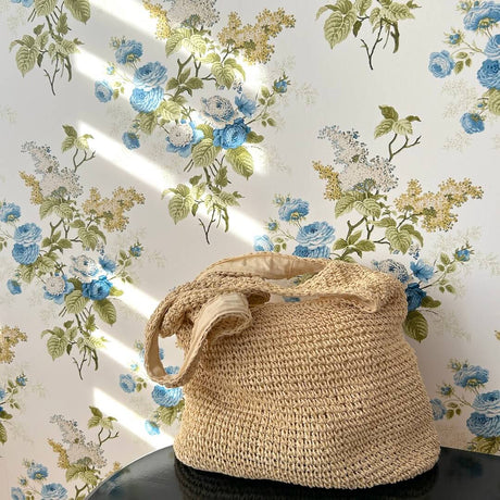 Women's Straw Tote Bag Beige One Size Bohemian Beach Bag