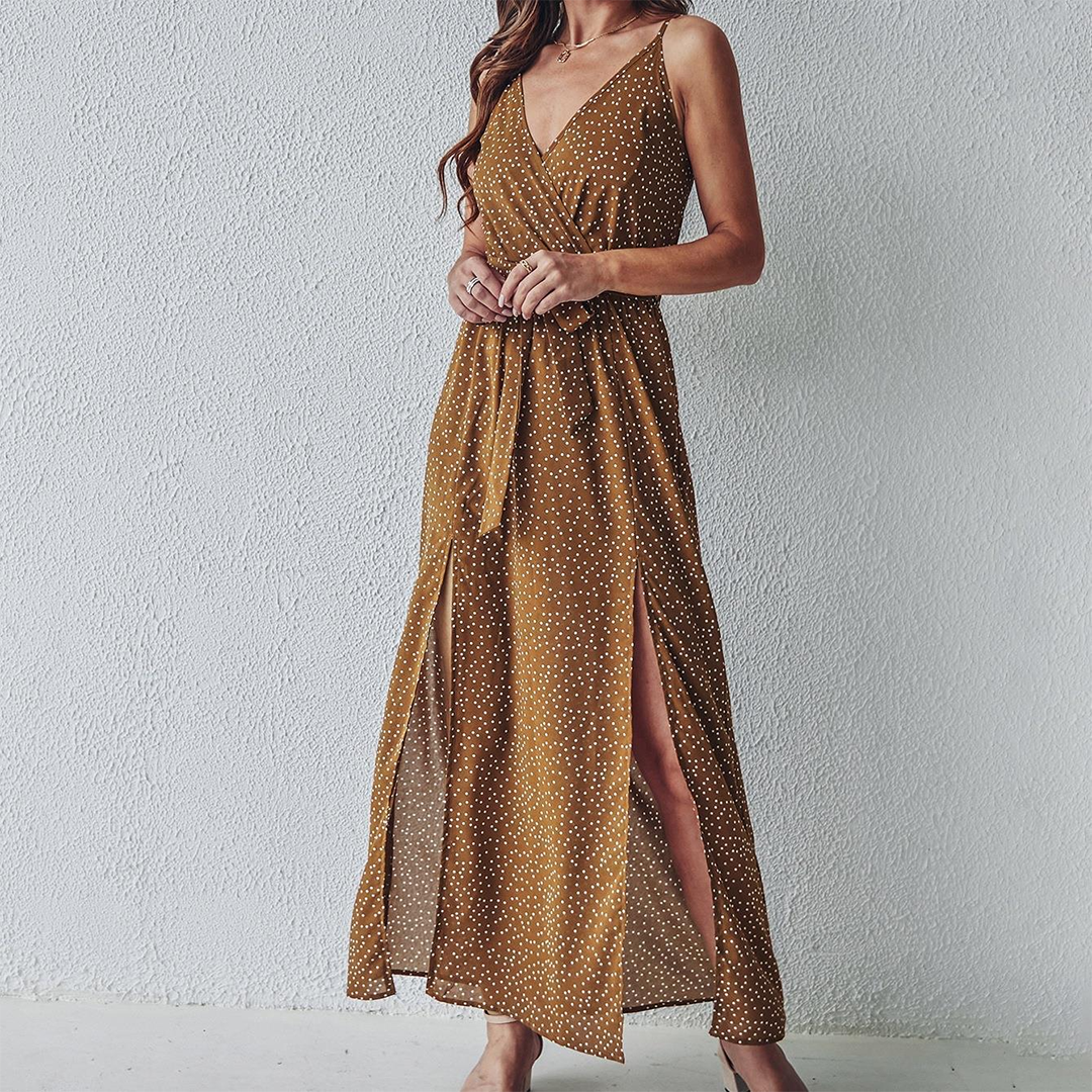 Women's V-Neck Beach Summer Maxi Dress