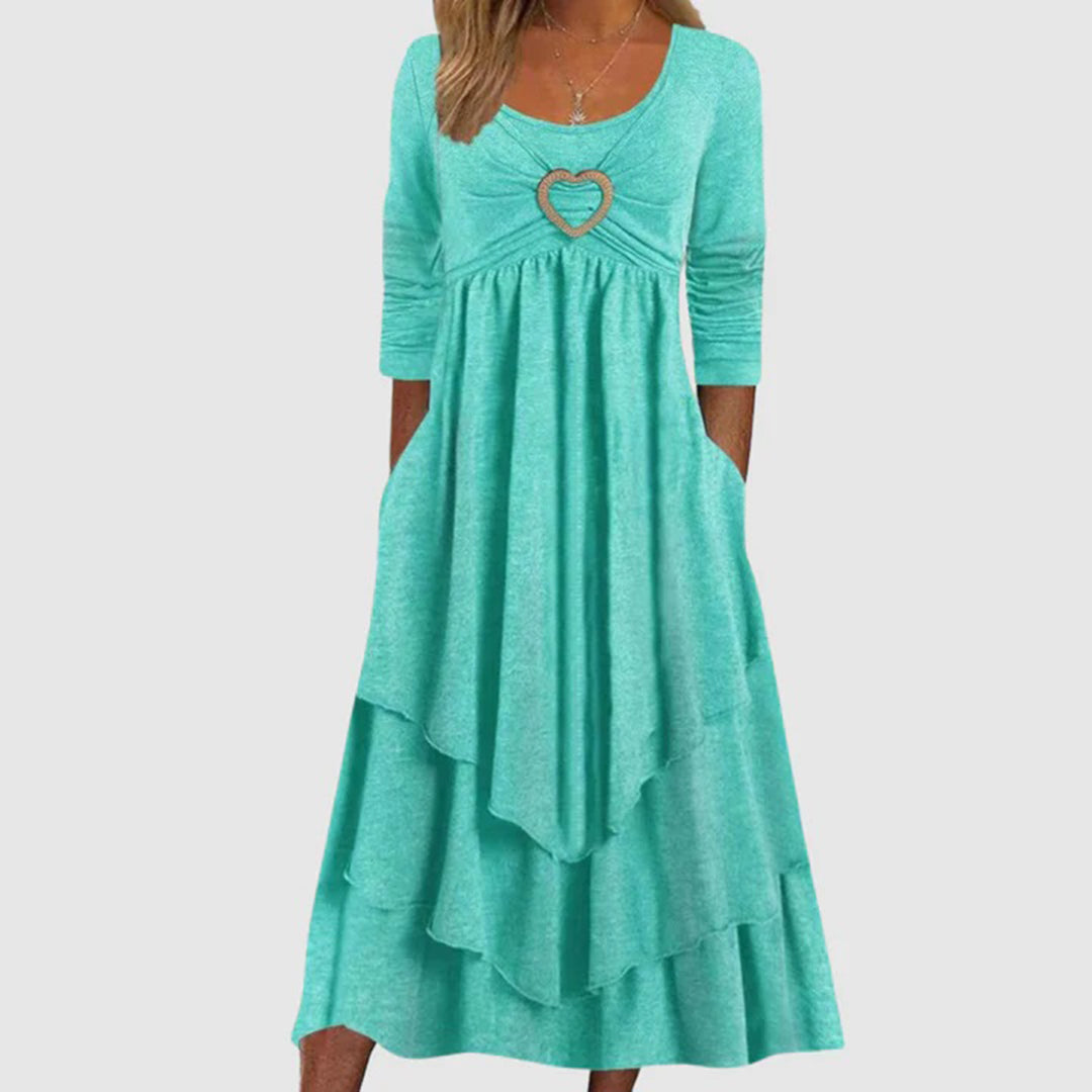 Women's Maxi Dress - Elegant A-Line Long Dress with Pockets