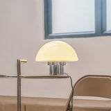 SilverAura – White Table Lamp with Chrome Base