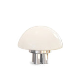 SilverAura – White Table Lamp with Chrome Base