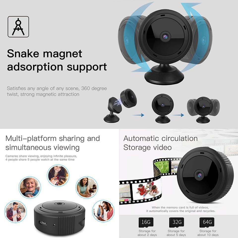 Night Vision Mini WiFi Camera 1080P HD