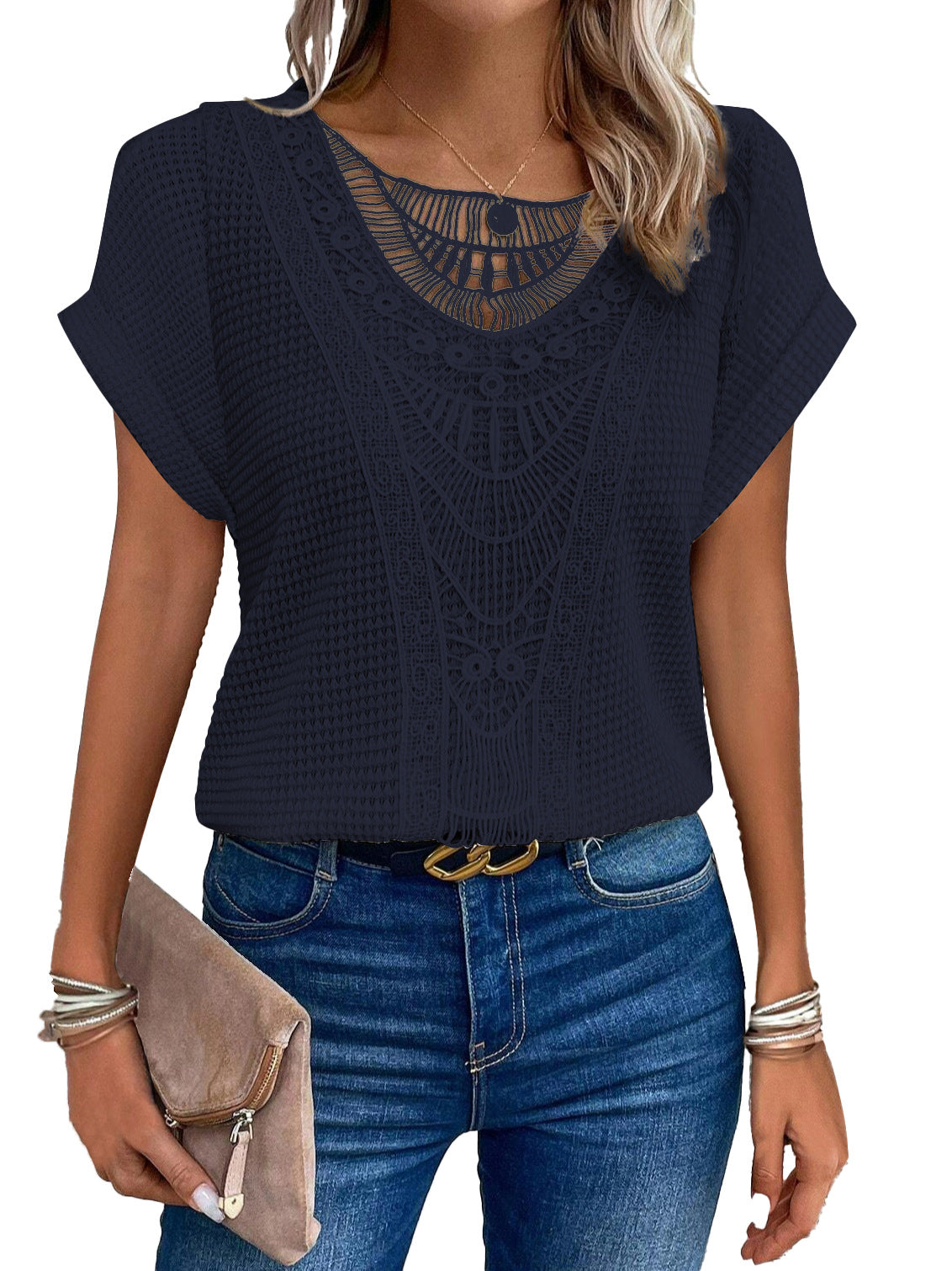 Women's Blouse Soft Knit Fabric