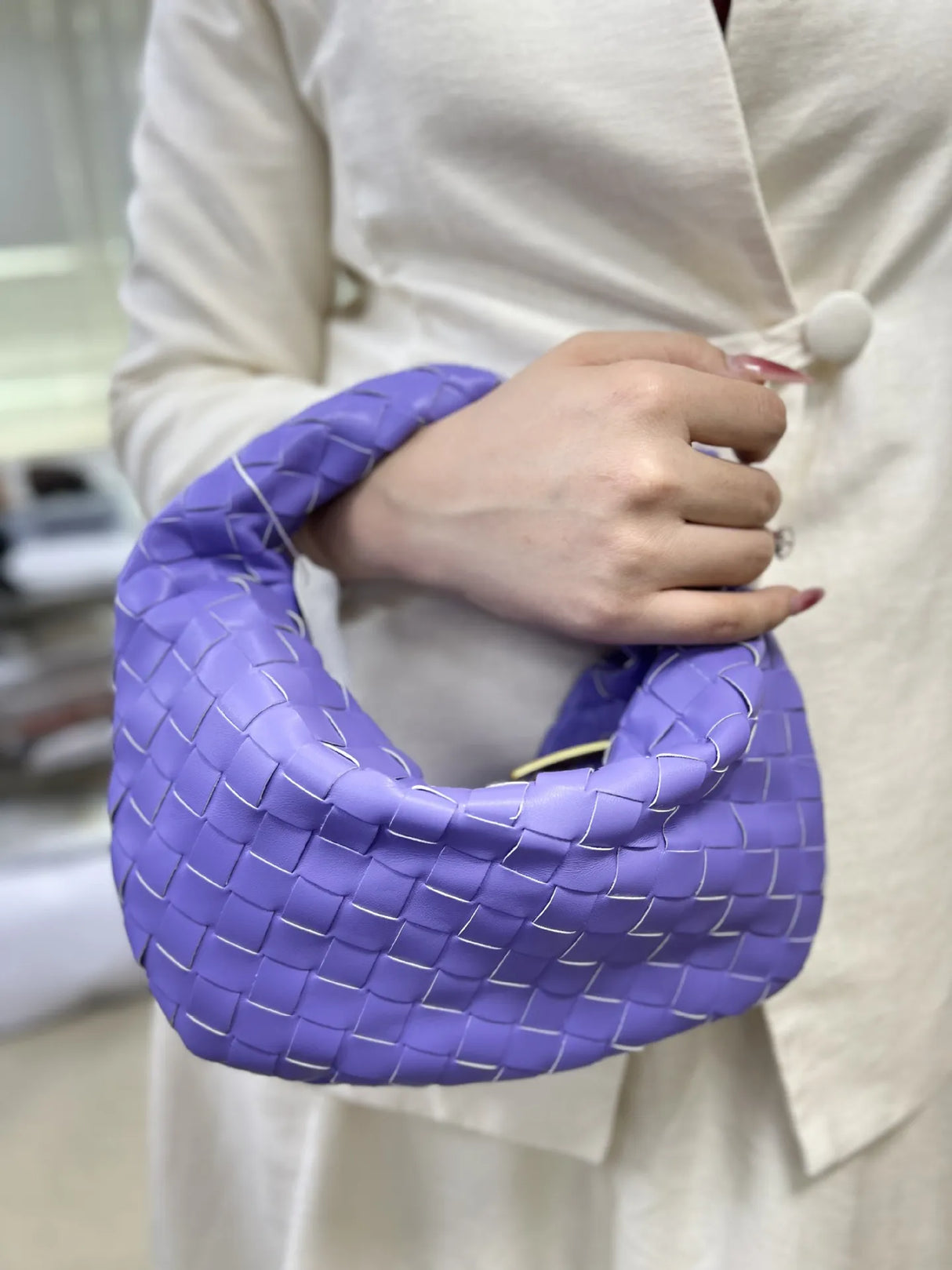 Women's Handbag Braided Design One Size Polyurethane