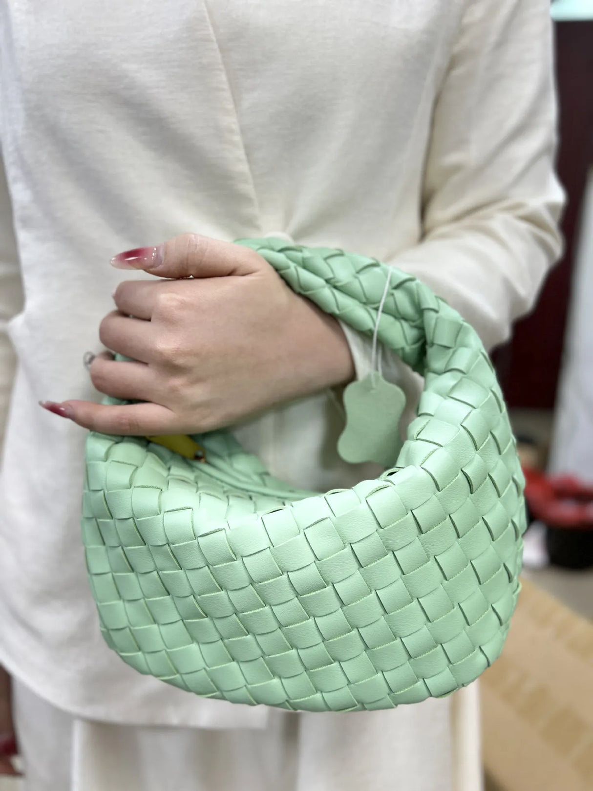 Women's Handbag Braided Design One Size Polyurethane