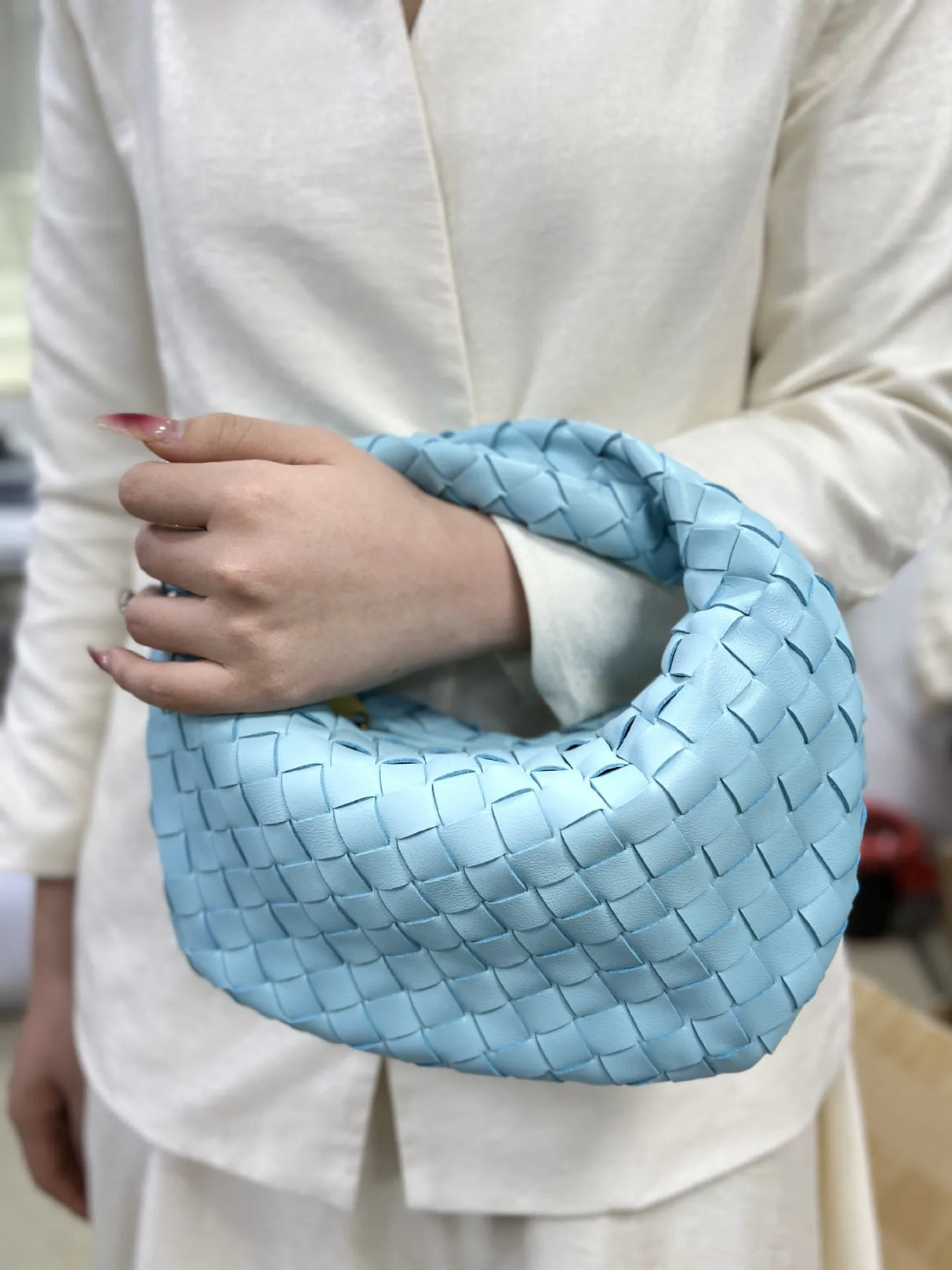 Women's Handbag Braided Design One Size Polyurethane