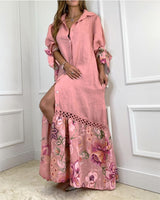 Women's Yellow Boho Printed Maxi Dress