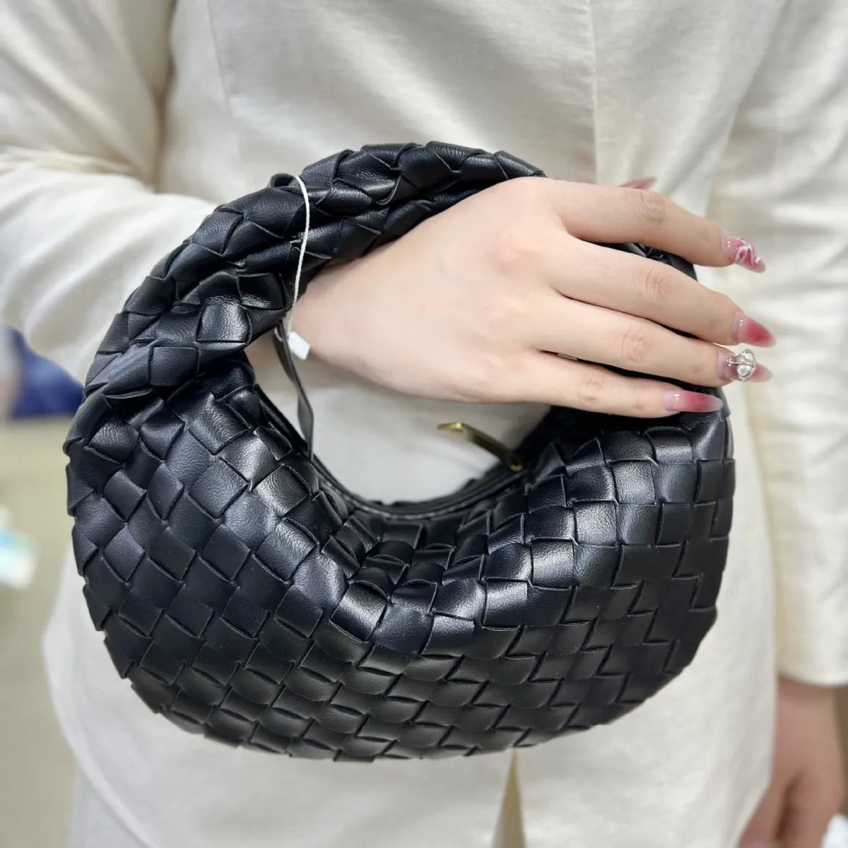 Women's Handbag Braided Design One Size Polyurethane