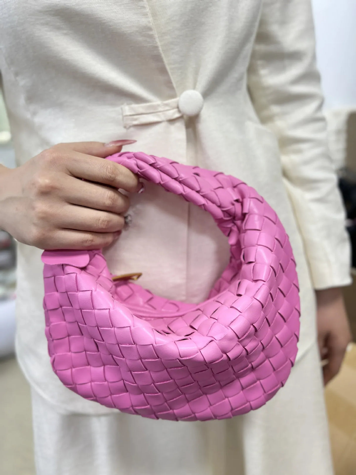 Women's Handbag Braided Design One Size Polyurethane