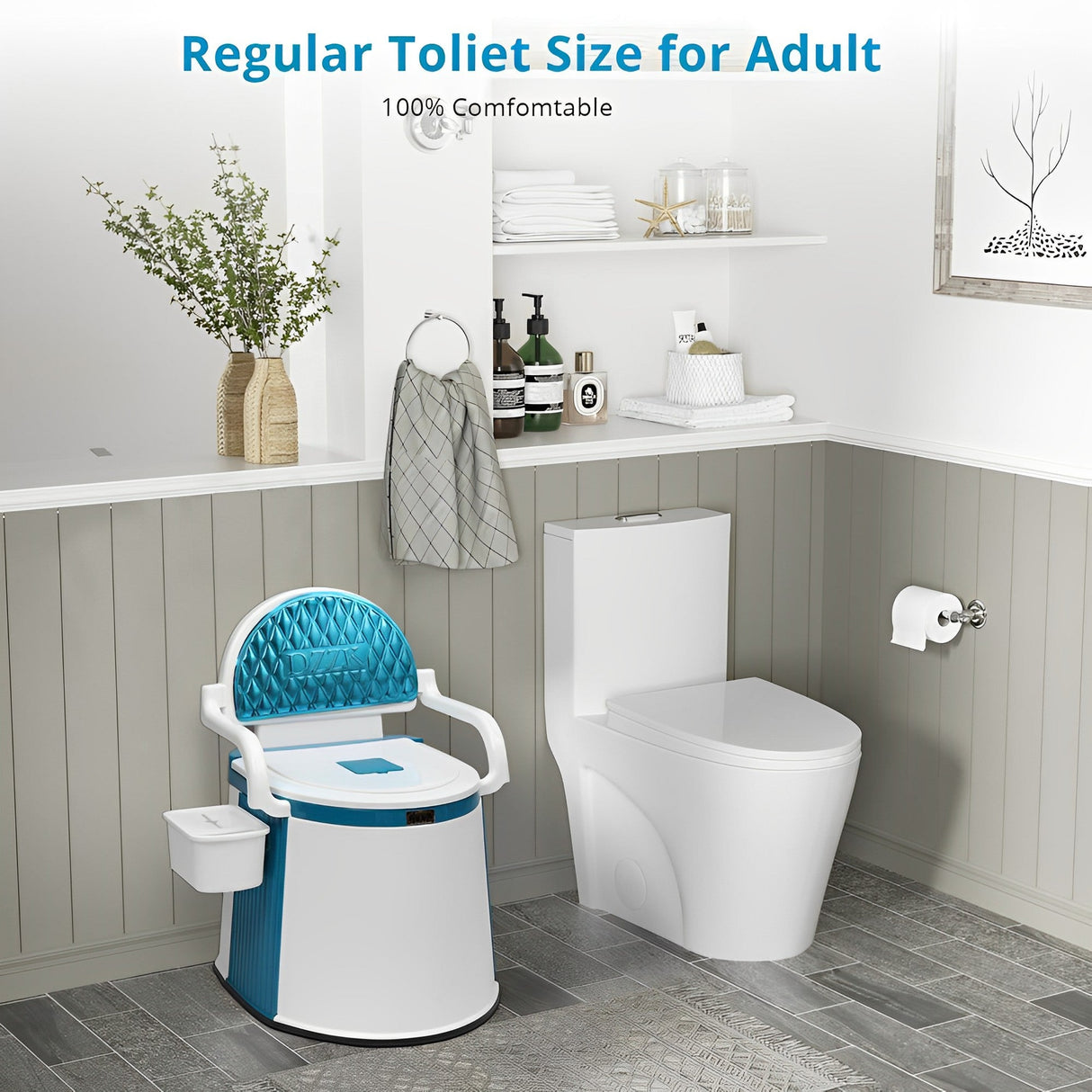 Adult and Elderly Portable Toilet for Home and Outdoor Use