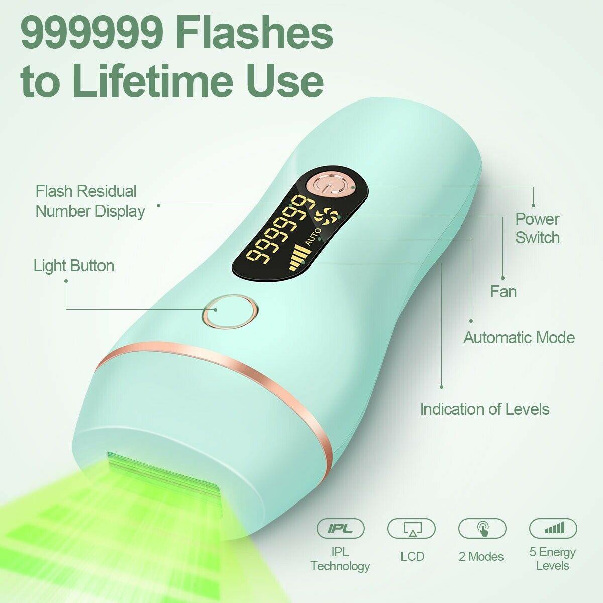 IPL Hair Removal Epilator for Face and Body Use