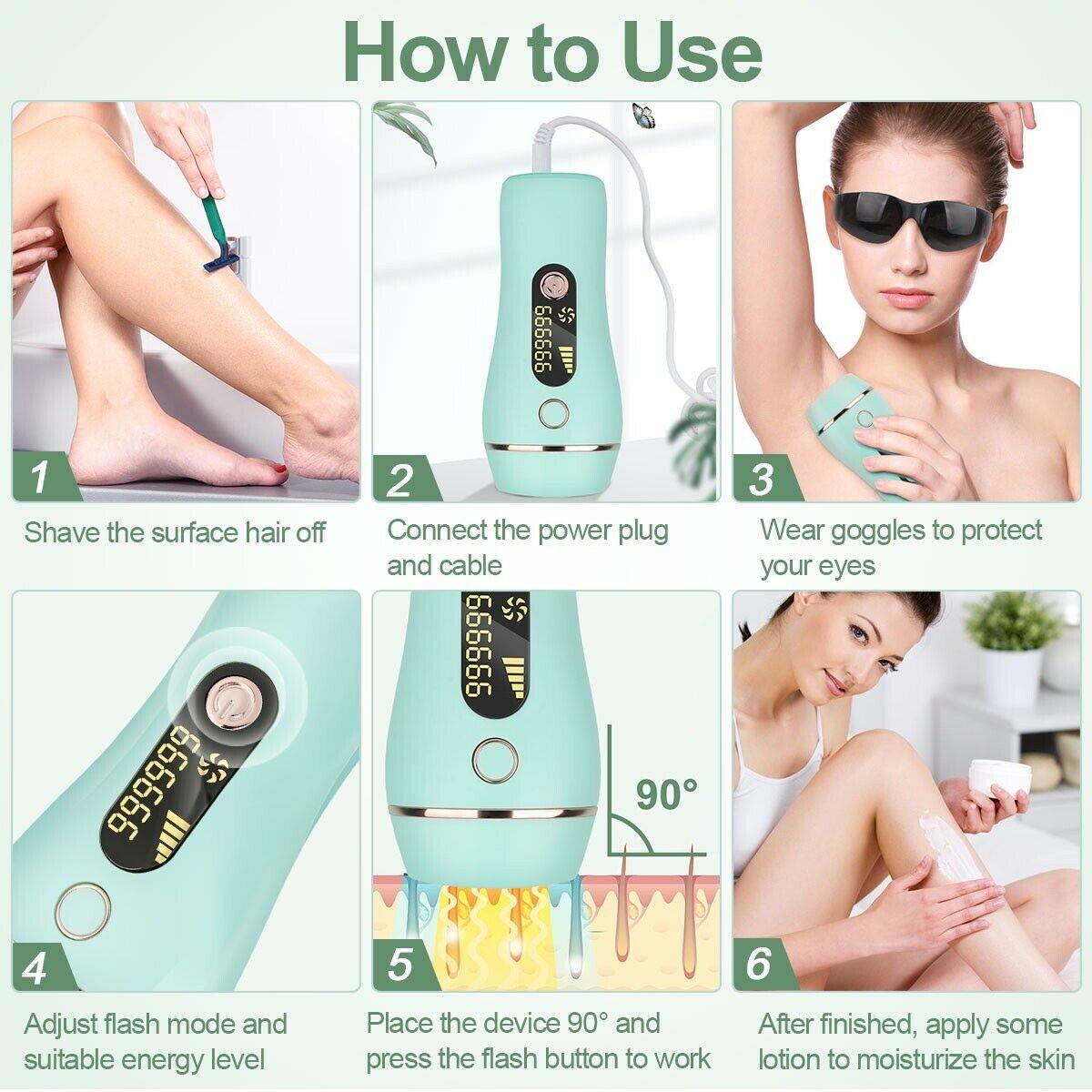 IPL Hair Removal Epilator for Face and Body Use