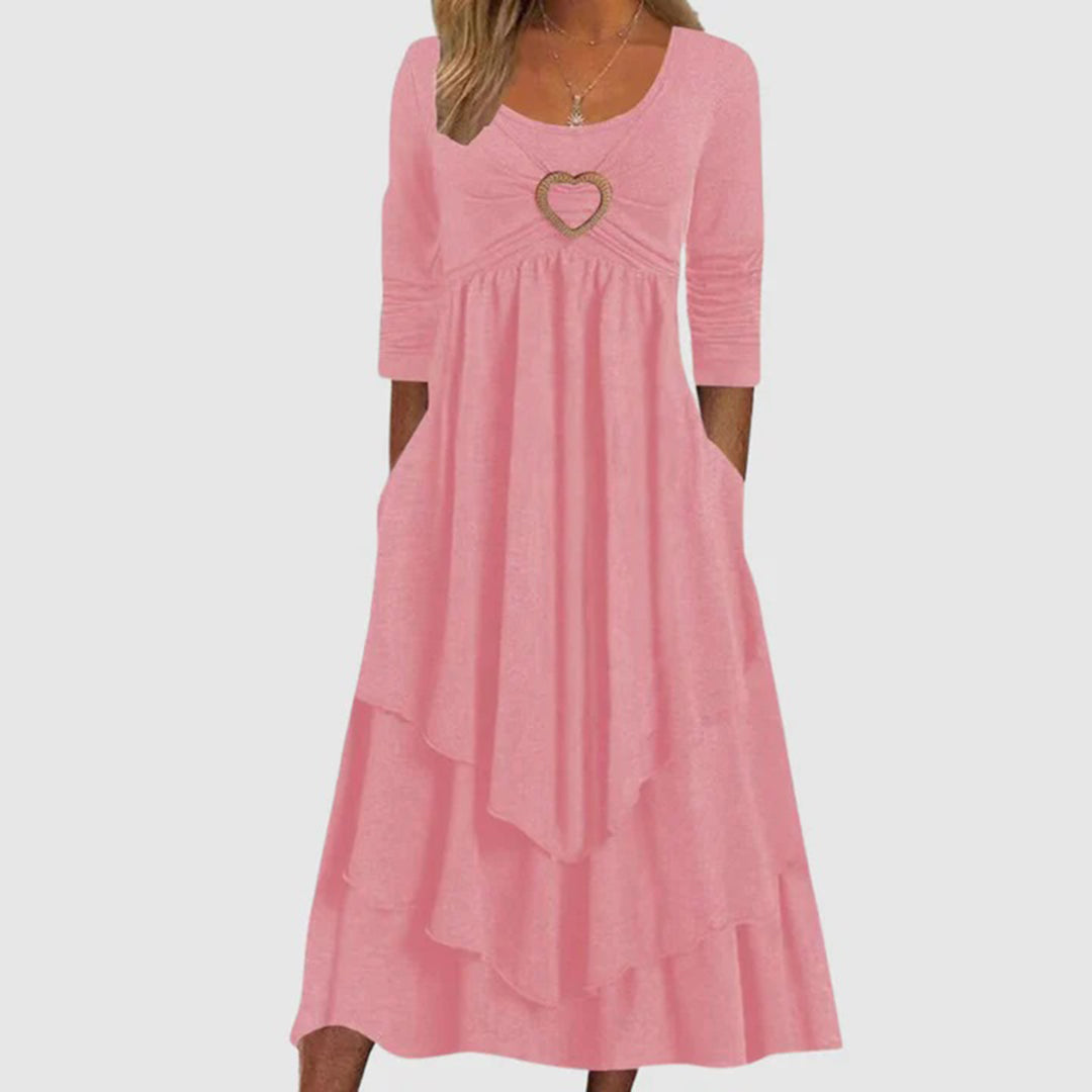 Women's Maxi Dress - Elegant A-Line Long Dress with Pockets
