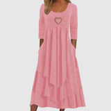 Women's Maxi Dress - Elegant A-Line Long Dress with Pockets