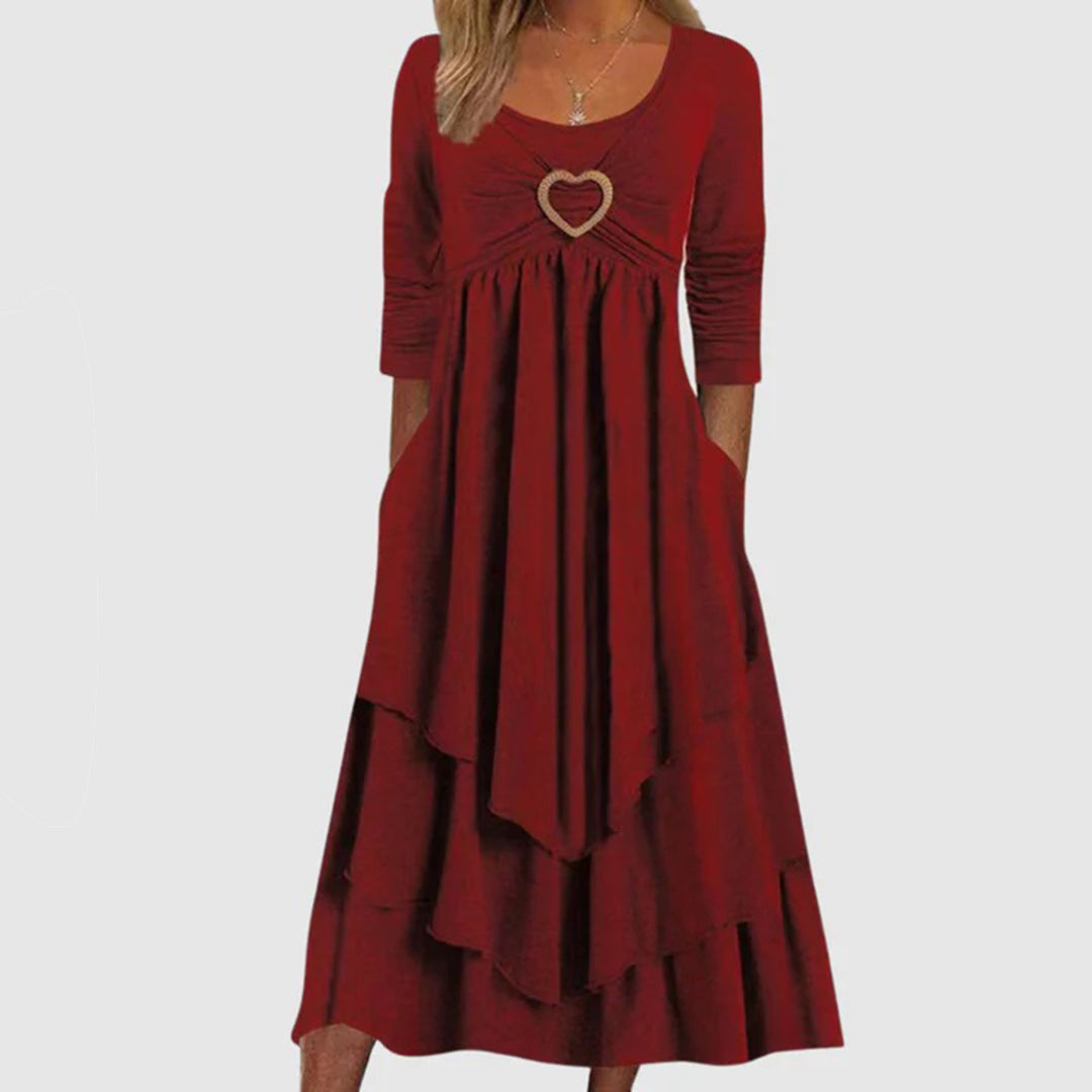 Women's Maxi Dress - Elegant A-Line Long Dress with Pockets