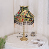 VintageBloom - Tafel Lamp in Franse Bloemmotief met Franje