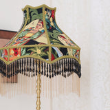 VintageBloom - Tafel Lamp in Franse Bloemmotief met Franje