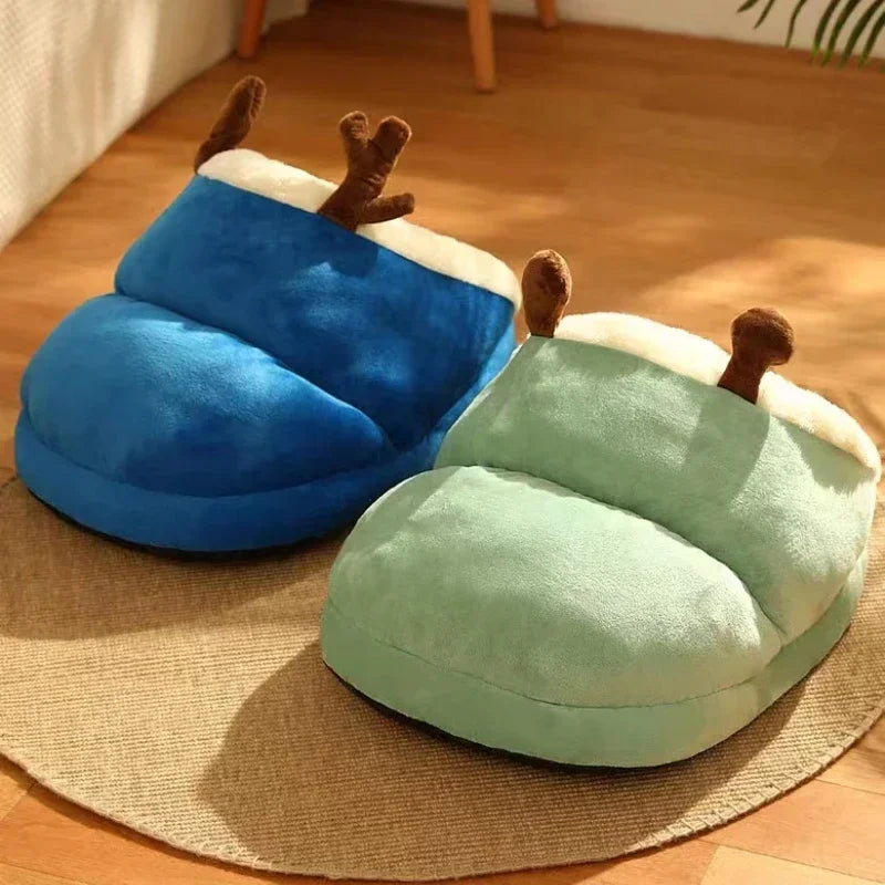 Slippernest - Foldable Dog Bed in Coral Fleece for Winter Comfort