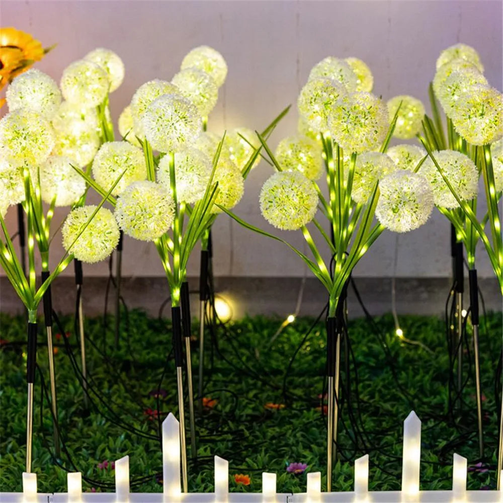Solar Garden Lights - 3 Pack Dandelion Outdoor Decorative Solar LED Lights