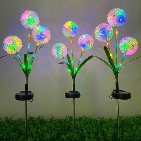 Solar Garden Lights - 3 Pack Dandelion Outdoor Decorative Solar LED Lights