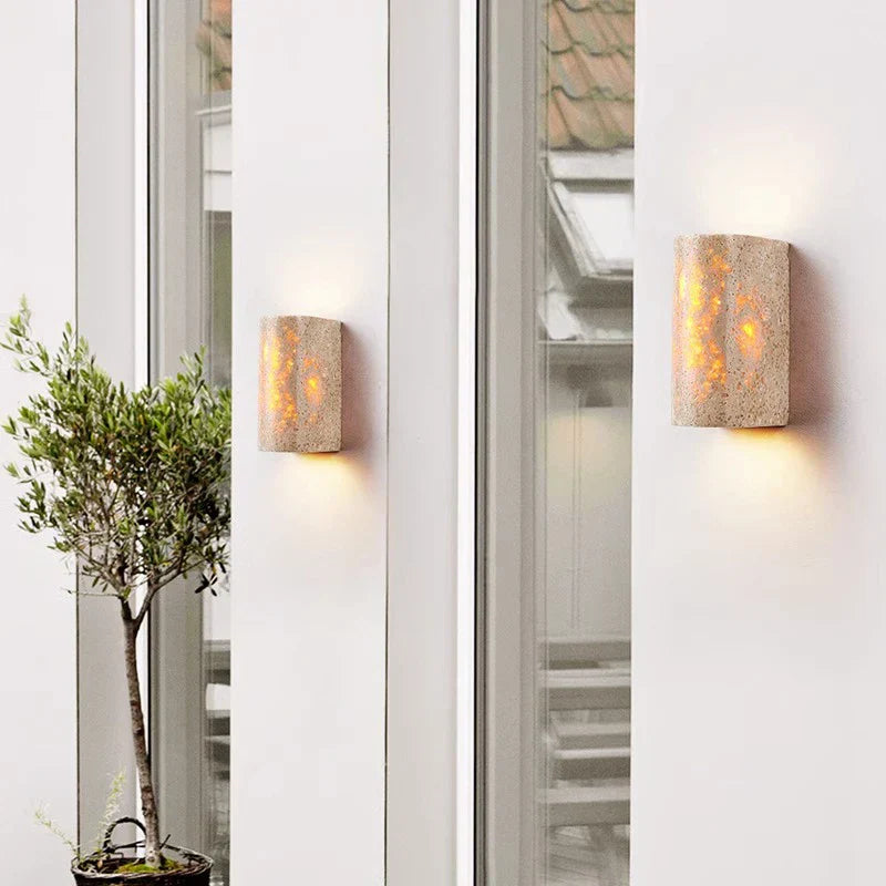TravertineLuxe – Travertine Wall Lamp for Elegant Interiors