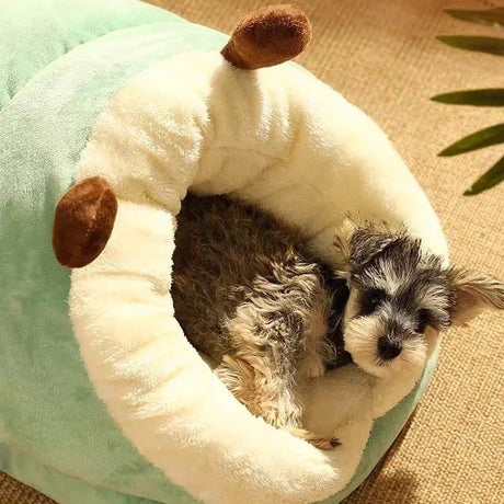 Slippernest - Foldable Dog Bed in Coral Fleece for Winter Comfort