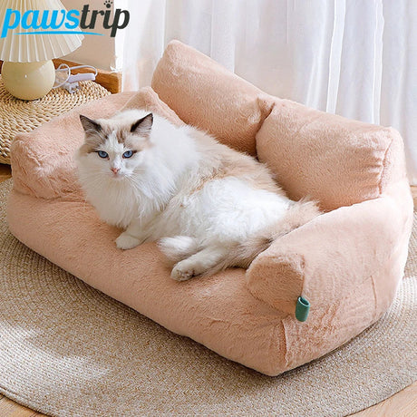 Sofalux Luxury Cat Bed - Plush Warmth for Cats & Small Dogs, Winter Comfort