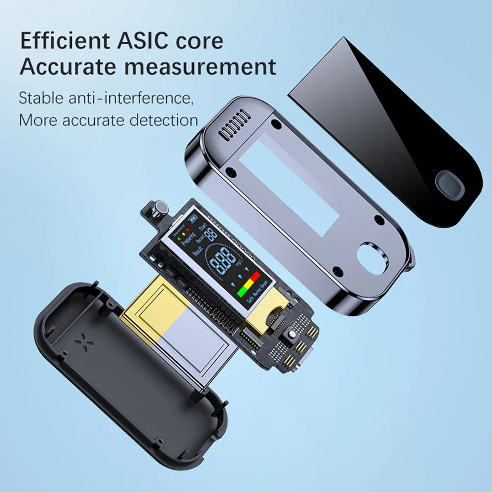 Compact Digital Alcohol Breathalyzer Key Ring with LCD Screen – USB Rechargeable Alcohol Tester for Accurate Measurements