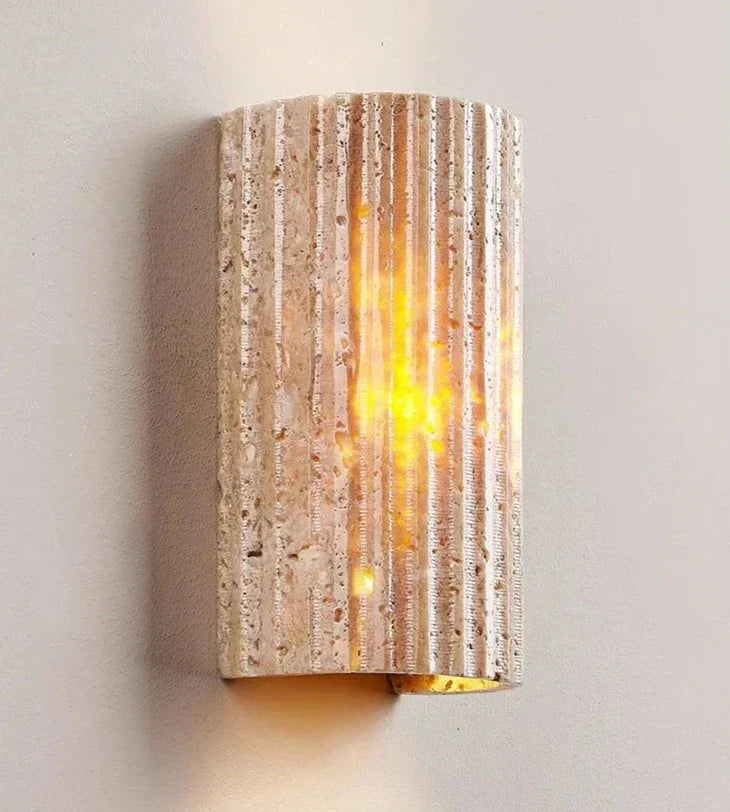 TravertineLuxe – Travertine Wall Lamp for Elegant Interiors