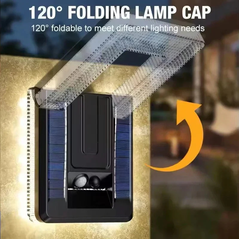 Solar Wall Lights Outdoor - Motion Sensor LED Light, Waterproof & Adjustable 120°