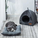 Triangelnest - Luxurious Velvet Cat House Indoor for Ultimate Comfort