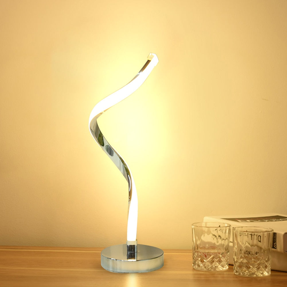 SpiralGlow – LED Desk Lamp with Spiral Design for Bedroom