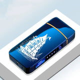 Rechargeable USB Plasma Lighter with Windproof Double Arch Flame – Stylish Metal Design for Indoor and Outdoor Use